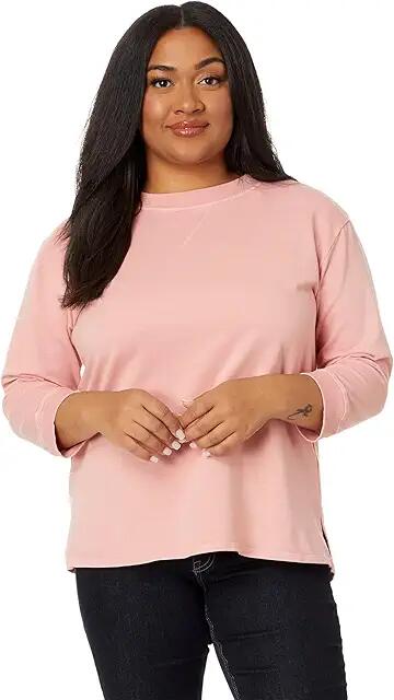 Mod-o-doc 3/4 Sleeve Hi-Lo Sweatshirt with Side Slits (Pink Sand) Women's Sweater Cover