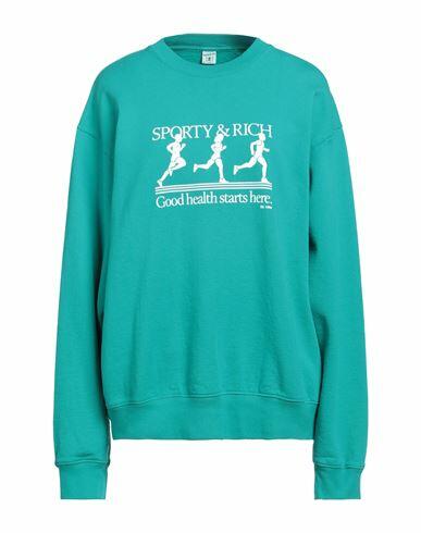 Sporty & Rich Woman Sweatshirt Turquoise Cotton Cover