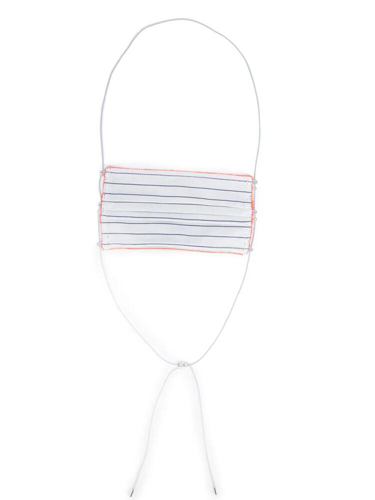 M.Cohen stripe-print face mask - White Cover