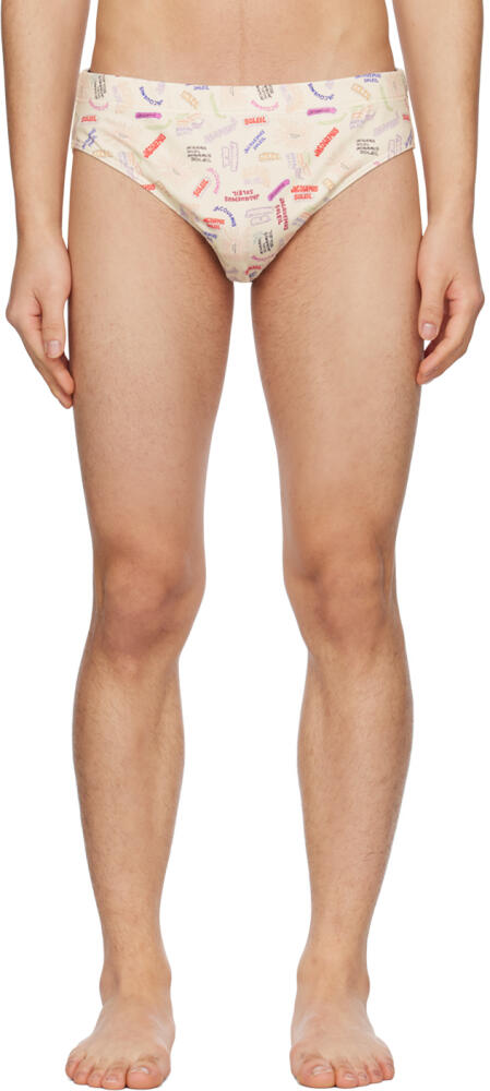 JACQUEMUS Beige Le Raphia 'Le Slip De Bain' Swim Briefs Cover