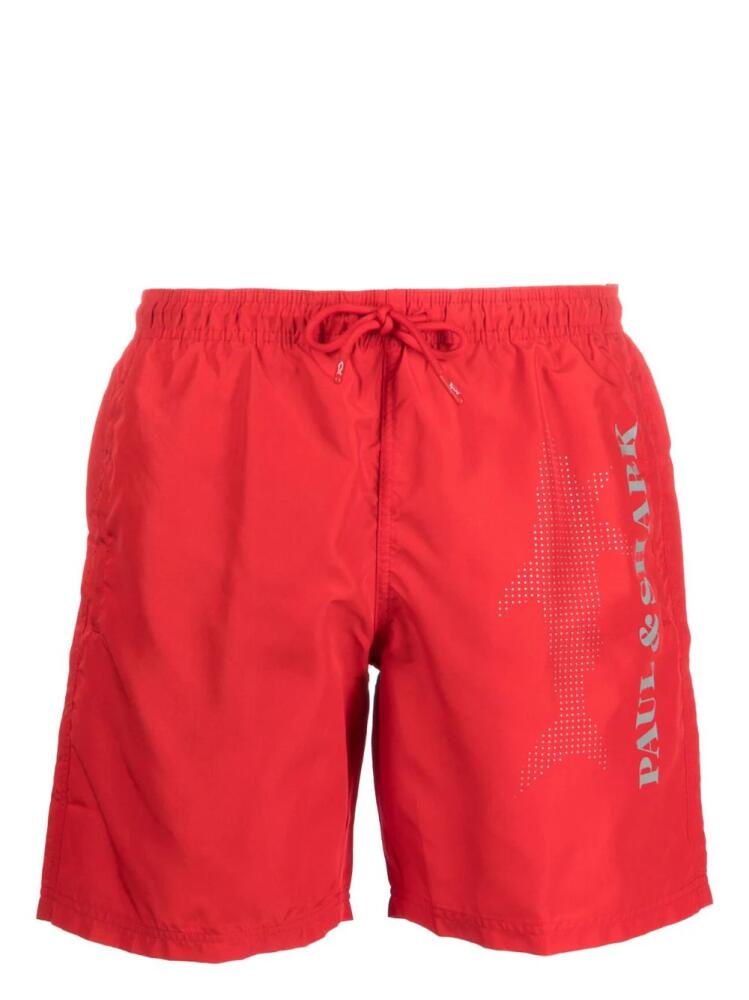 Paul & Shark logo-print swim shorts - Red Cover