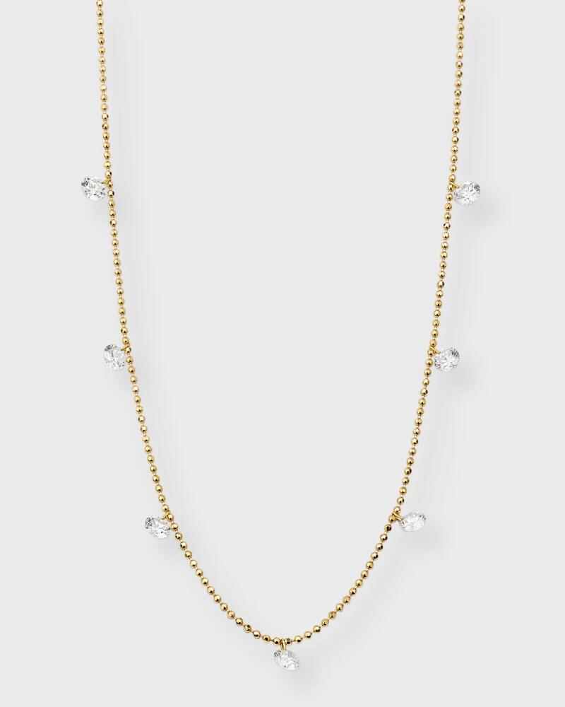 Graziela Gems 18K Yellow Gold Five-Station Floating Diamond Necklace (18K YG Small Floating Necklace) Cover