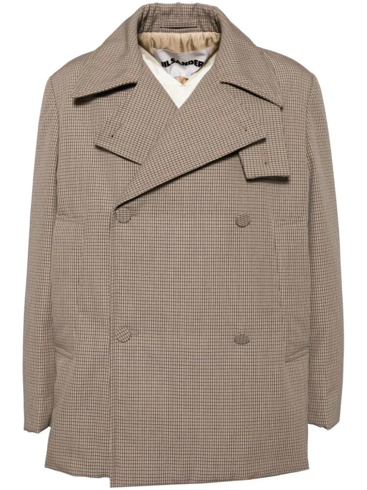 Jil Sander checked wool blazer - Brown Cover