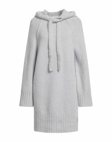 Erika Cavallini Woman Mini dress Light grey Alpaca wool, Virgin Wool, Polyamide, Elastane Cover