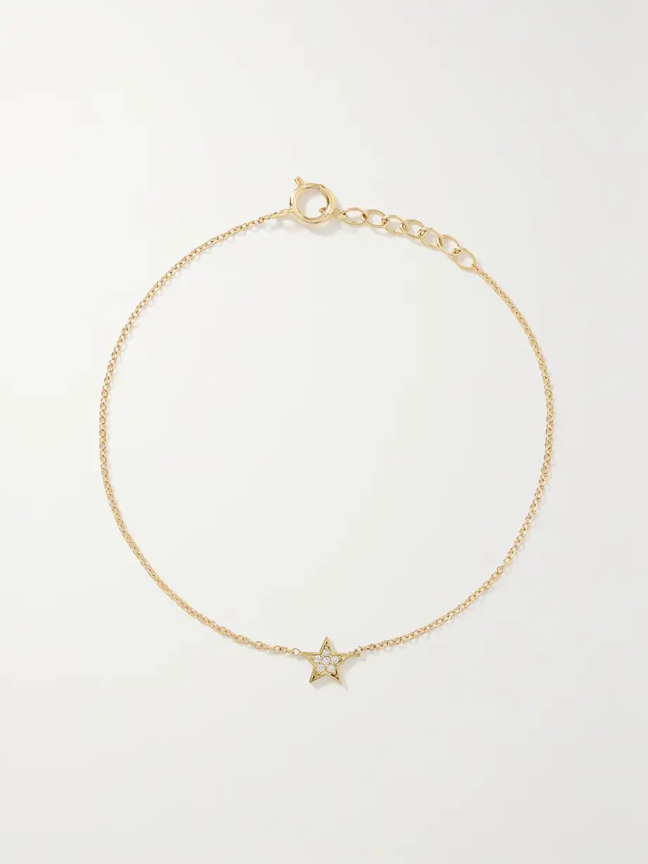 Andrea Fohrman - Mini Star 14-karat Gold Diamond Bracelet - One size Cover