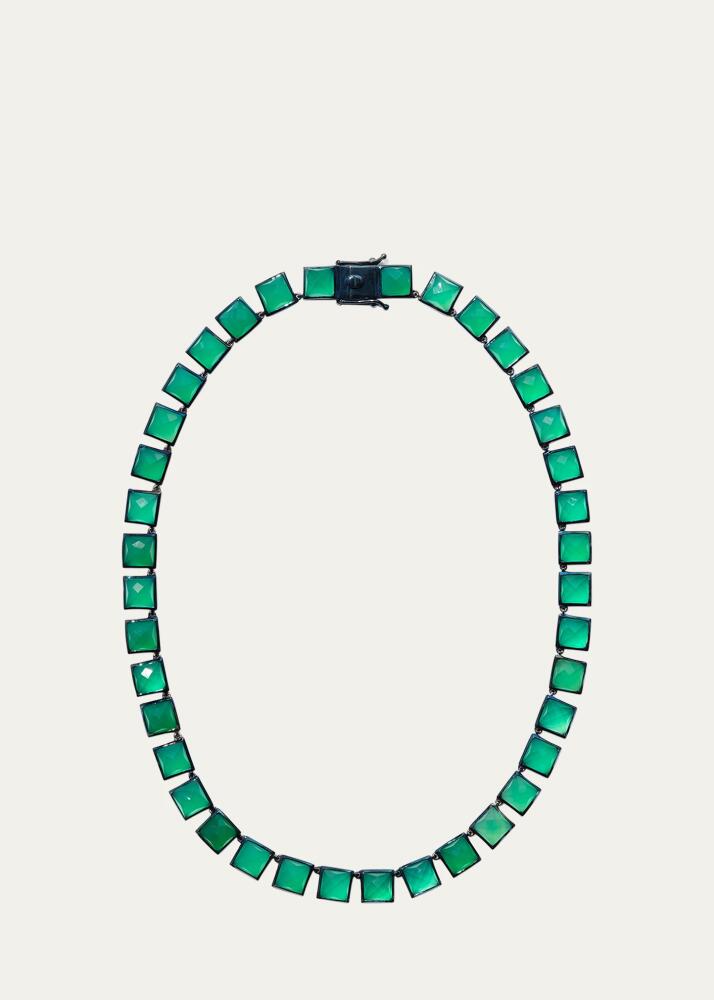 NAKARD Large Tile Riviere Necklace in Green Onyx Cover