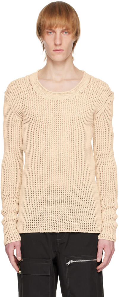 Dion Lee Beige Grid Sweater Cover