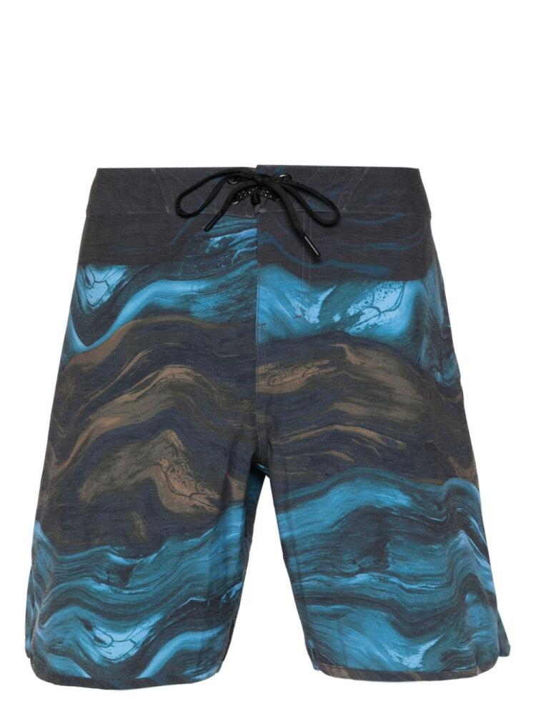 Oakley abstract-pattern swim shorts - Blue Cover