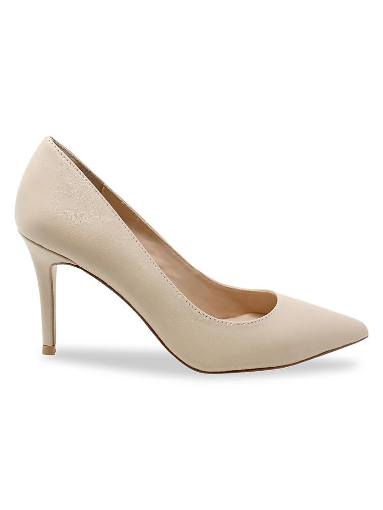 Charles David Women's Interim Point Toe Leather & Suede Pumps - Nude Cover