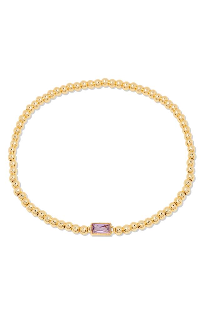 Brook and York Kylie Birthstone Beaded Stretch Bracelet in Gold - June Cover