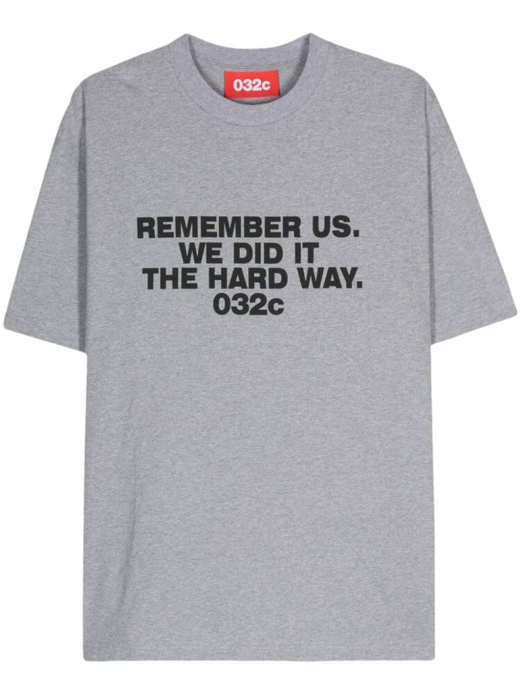 032c slogan-print cotton T-shirt - Grey Cover