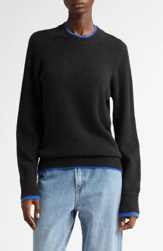 Wales Bonner Steady Crewneck Cashmere Sweater in Charcoal/Bright Blue Cover