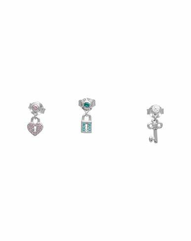 Kurshuni Love Lockearrings (set Of 3) Woman Earrings Silver 925/1000 Silver, Cubic zirconia Cover