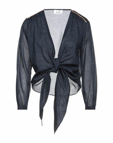 Niū Woman Cardigan Midnight blue Cotton Cover