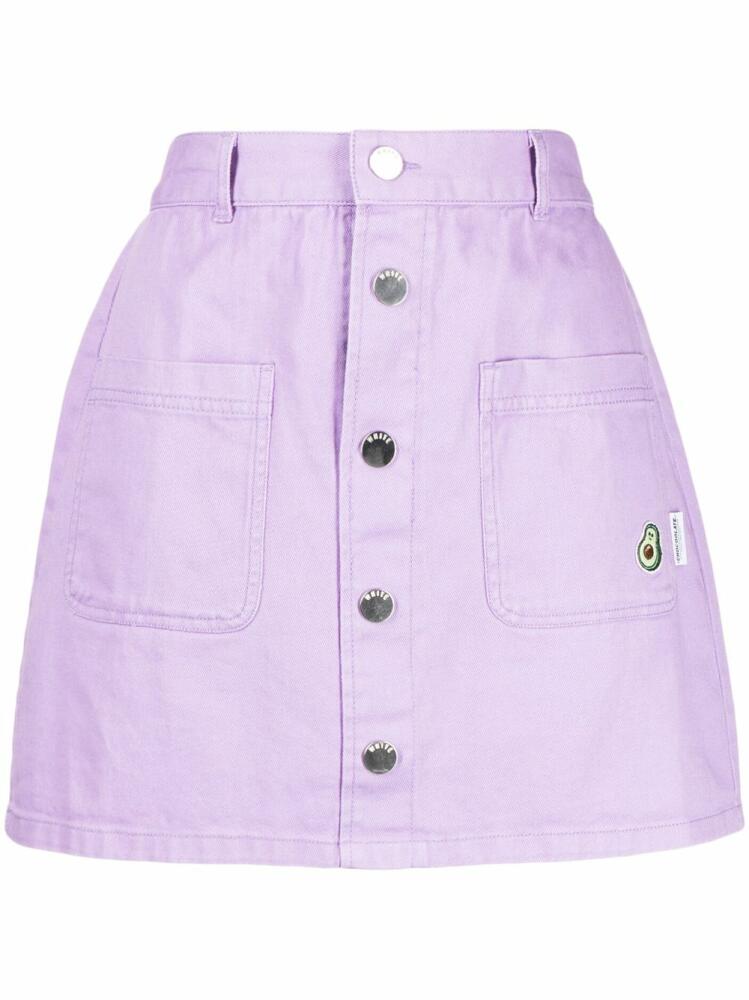 CHOCOOLATE high-waisted A-line denim skirt - Purple Cover