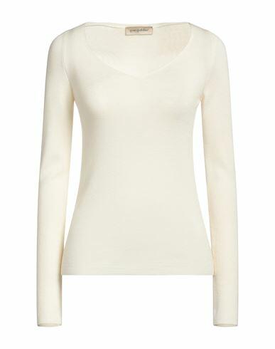 Gentryportofino Woman Sweater Cream Virgin Wool, Silk Cover