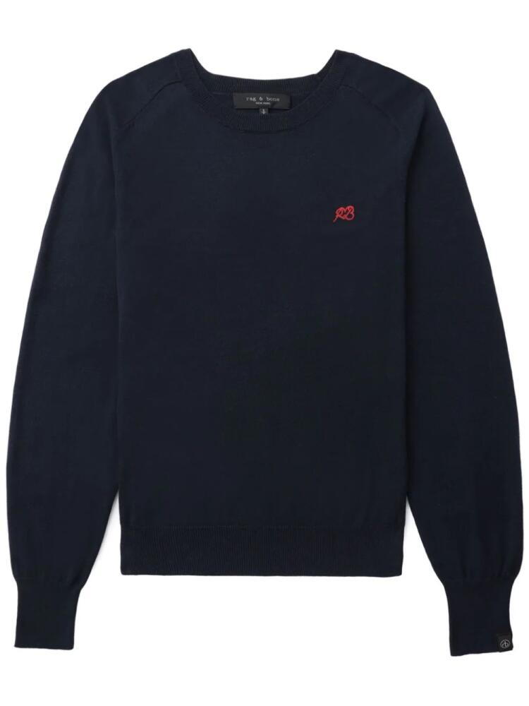 rag & bone logo-embroidered cotton sweatshirt - Blue Cover