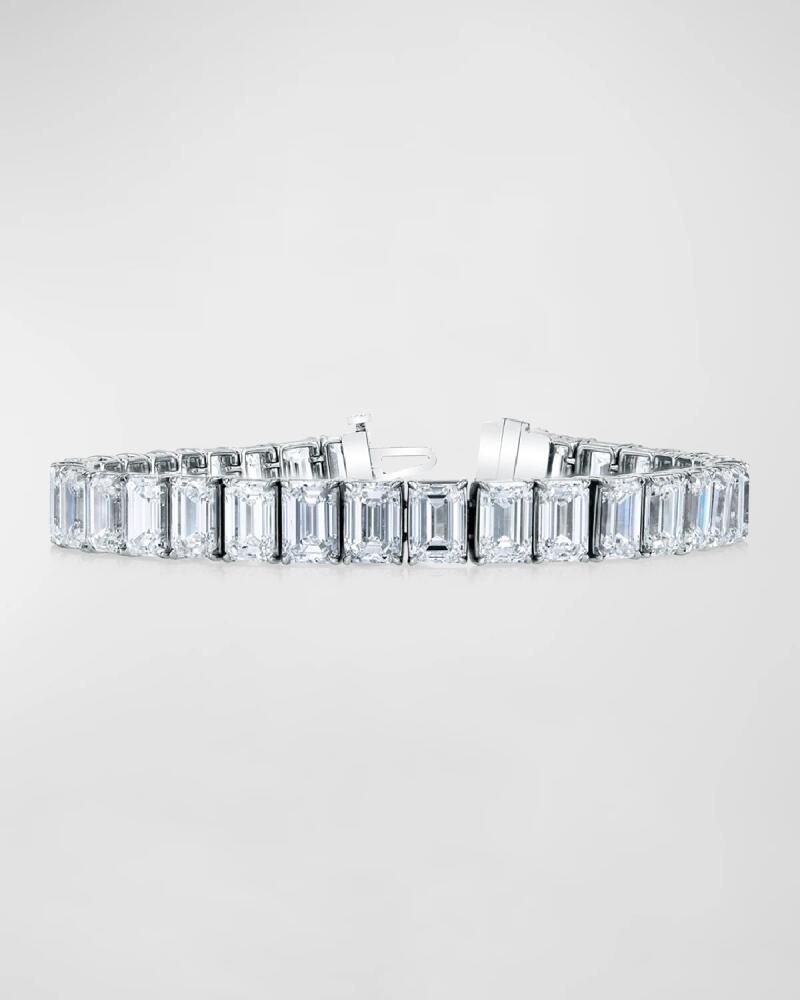 Neiman Marcus Diamonds Platinum North-South Prong-Set Diamond Tennis Bracelet, 27.75tcw, 7"L Cover