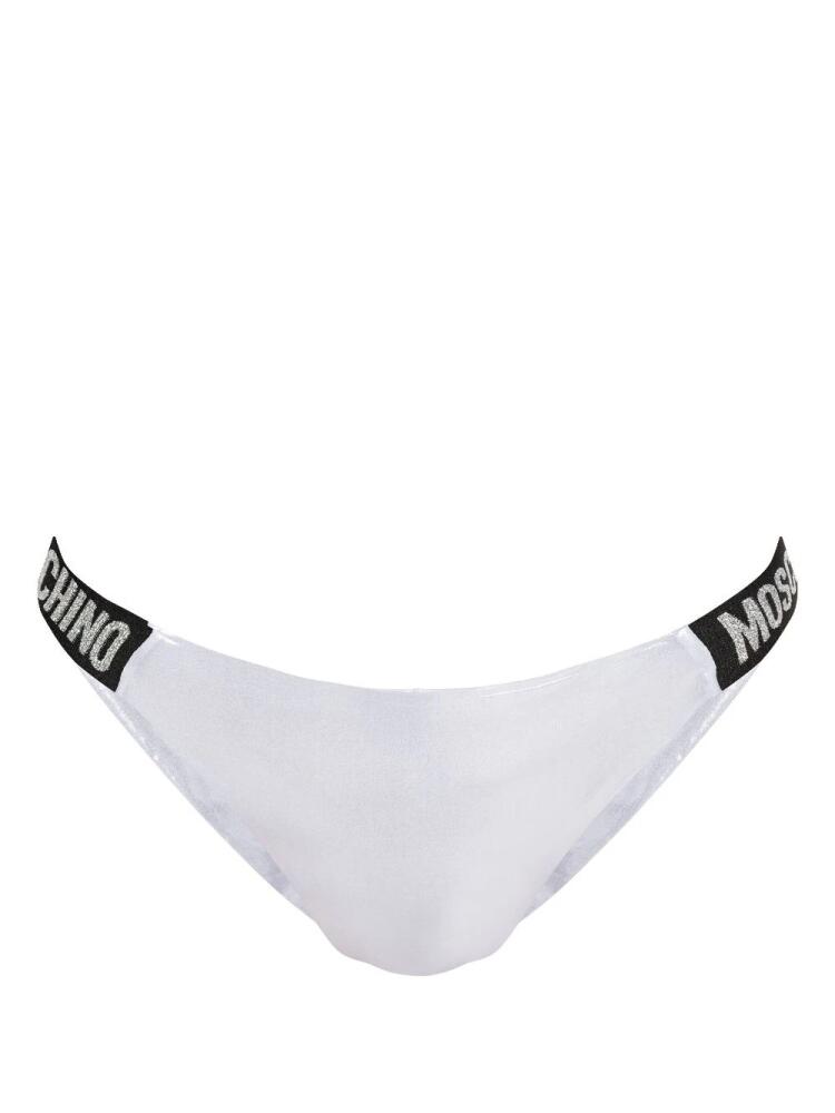 Moschino logo-tape bikini bottoms - Silver Cover