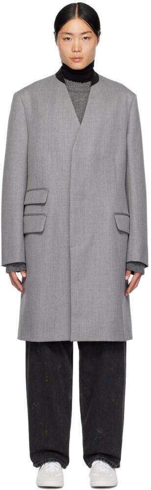 Maison Margiela Gray Collarless Coat Cover