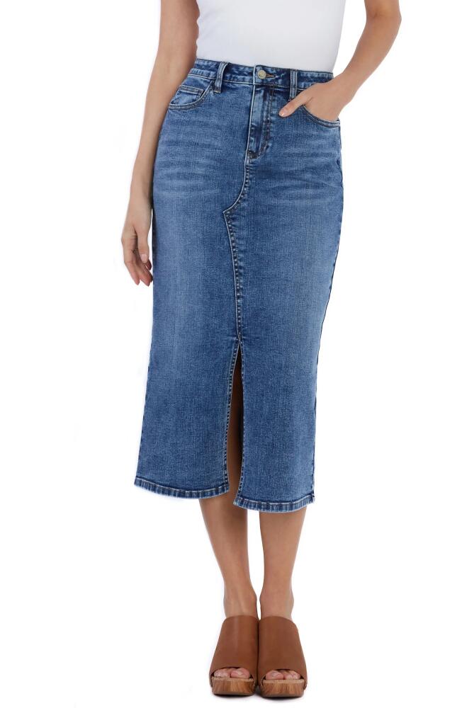 Wash Lab Denim Lucy Denim Midi Skirt in Rich Blue Cover