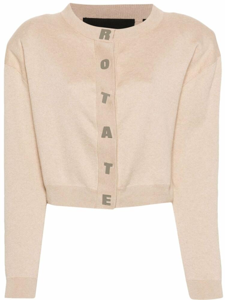 ROTATE BIRGER CHRISTENSEN logo-lettering cardigan - Neutrals Cover