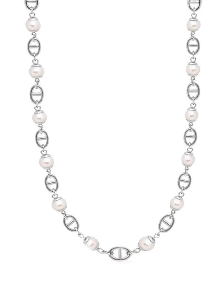 Nialaya Jewelry freshwater pearl chain necklace - Silver Cover