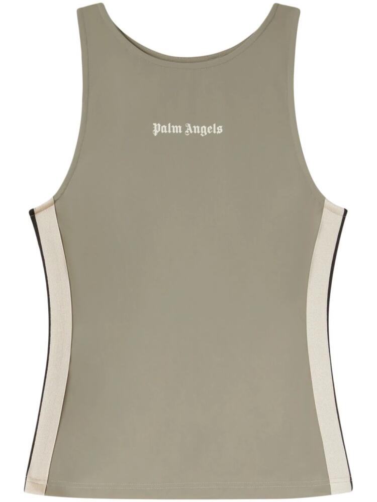 Palm Angels logo-print tank top - Green Cover