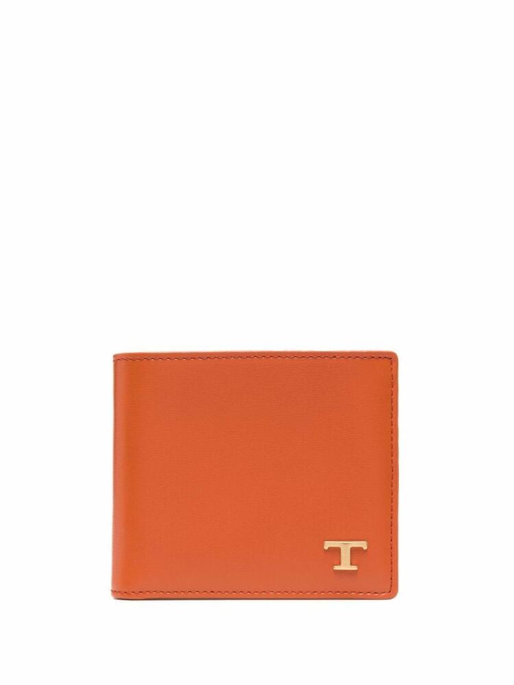 Tod's logo-plaque folding wallet - Orange Cover