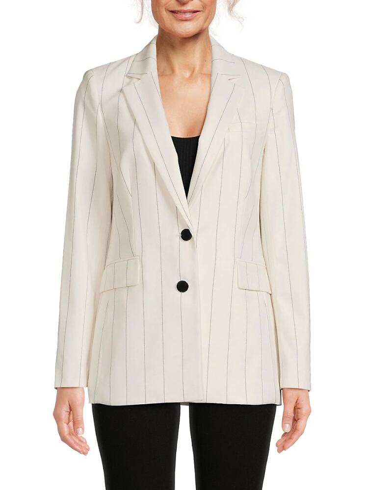 Karl Lagerfeld Paris Women's Pinstripe Blazer - Soft White Cover