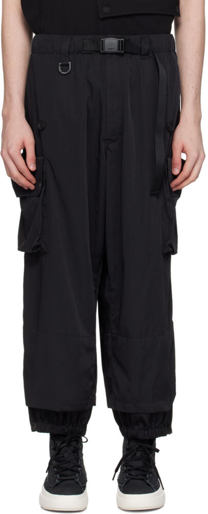 Y-3 Black Cuffed Cargo Pants Cover