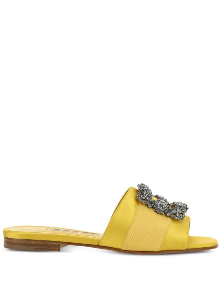 Manolo Blahnik Martamod slides - Yellow Cover