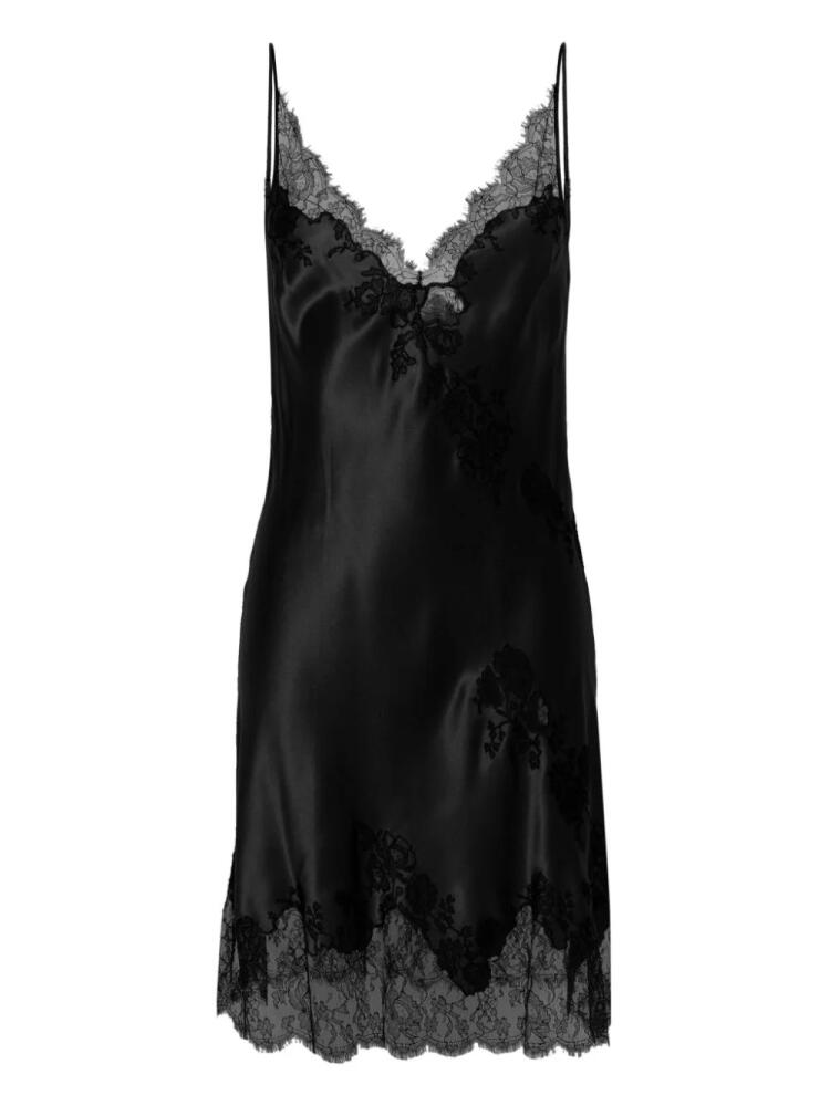 Carine Gilson lace-trim silk slip dress - Black Cover