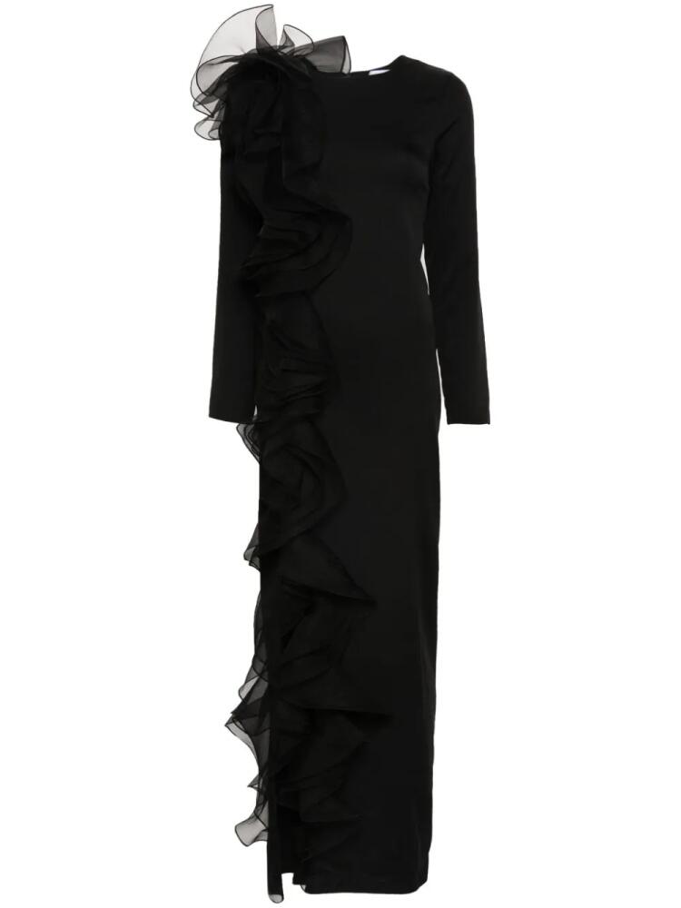 Ana Radu ruffled long-sleeve gown - Black Cover