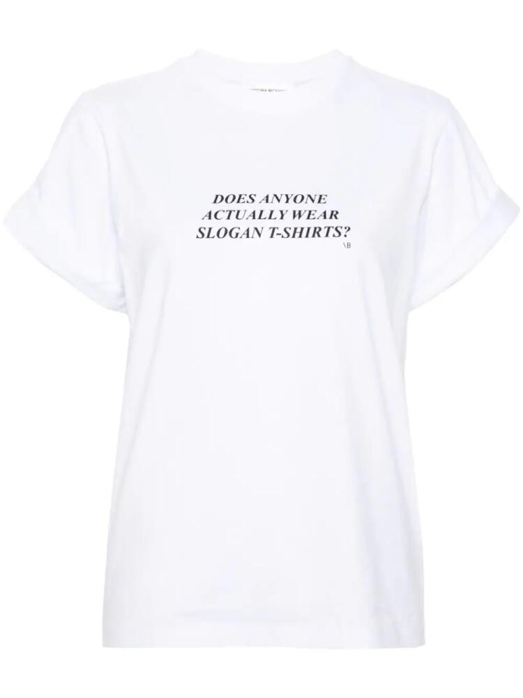 Victoria Beckham slogan-print organic-cotton T-shirt - White Cover