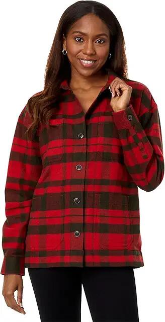 L.L.Bean Signature Chamois Shirt Jacket Pattern (Fiery Red) Women's Clothing Cover