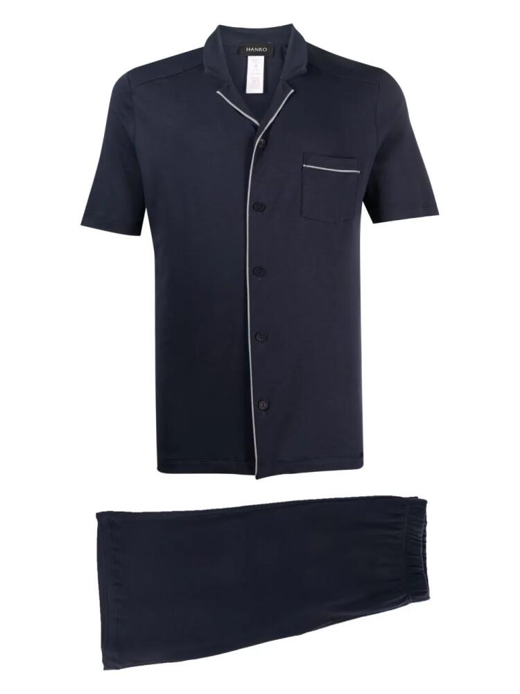 Hanro short-sleeve pajama set - Blue Cover