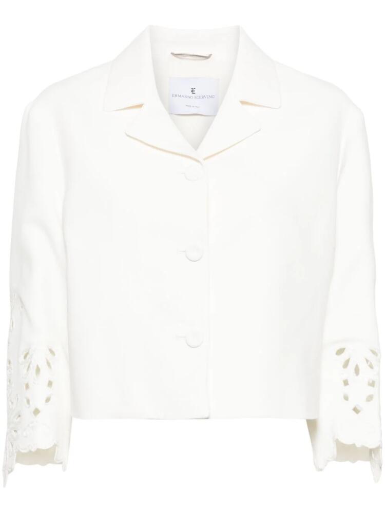 Ermanno Scervino broderie anglaise cropped jacket - White Cover