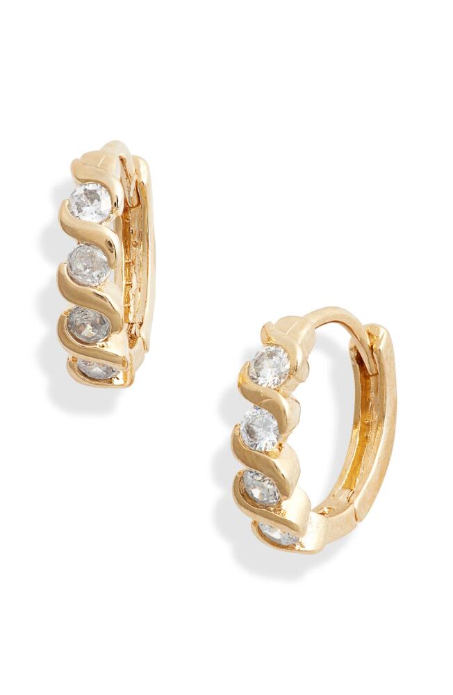 Child of Wild Loxley Cubic Zirconia Huggie Hoop Earrings in Gold Cover