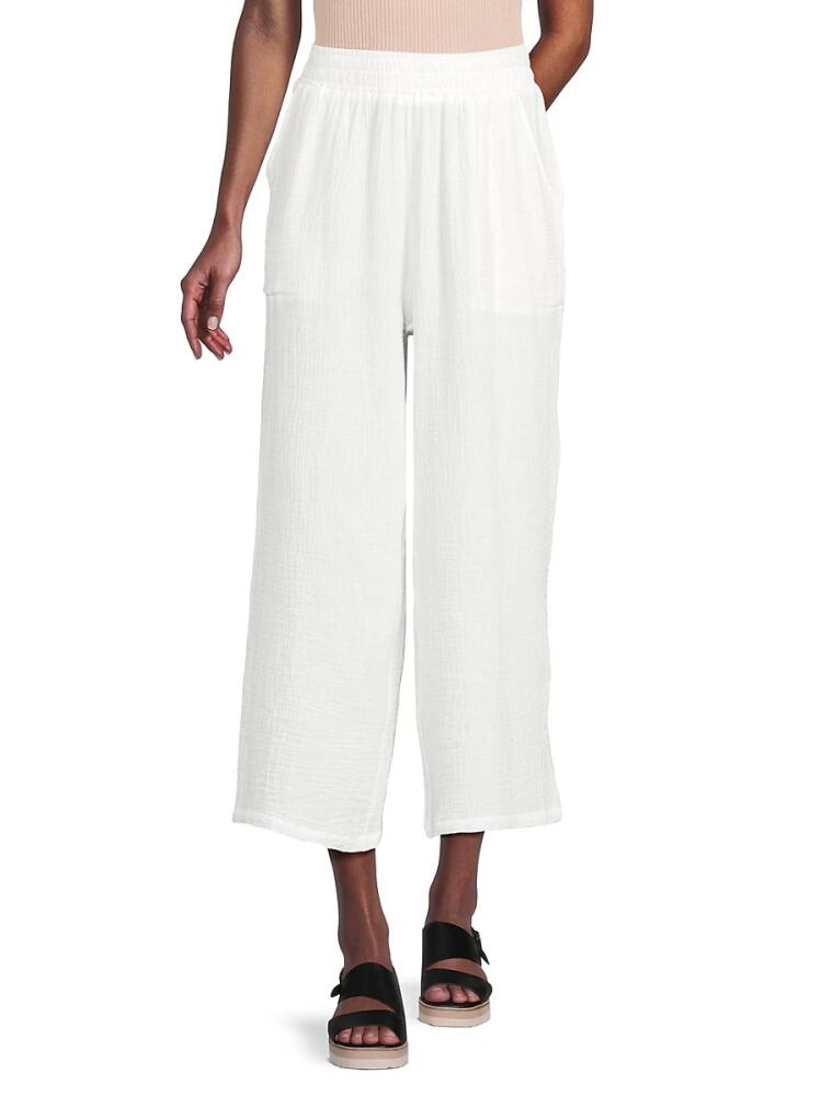 Saks Fifth Avenue Women's Cropped Wide Leg Pants - White Cover