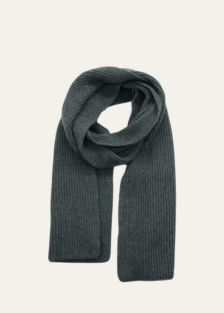 Bergdorf Goodman Men's Rib Cashmere Scarf Cover