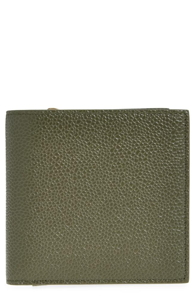 Thom Browne Grained Leather Wallet in Dark Green Cover