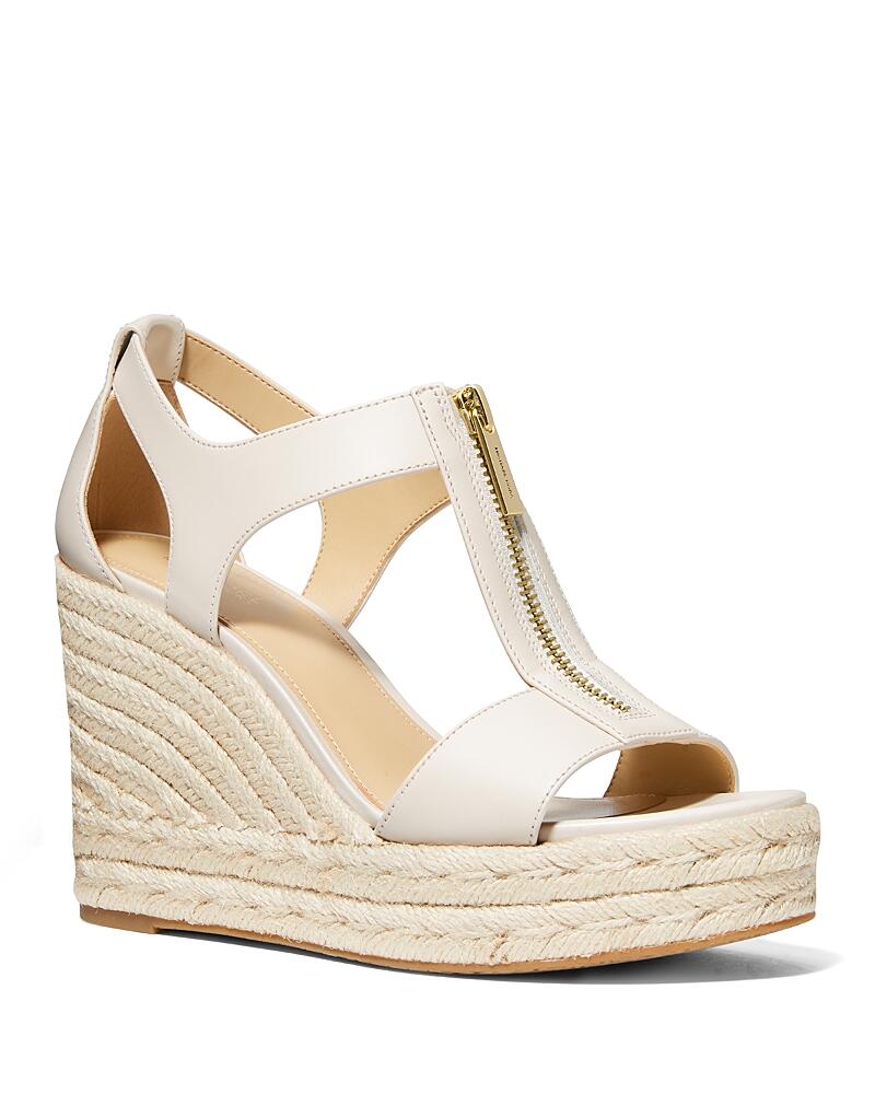 Michael Michael Kors Women's Berkley Front Zip Espadrille Wedge Heel Platform Sandals Cover