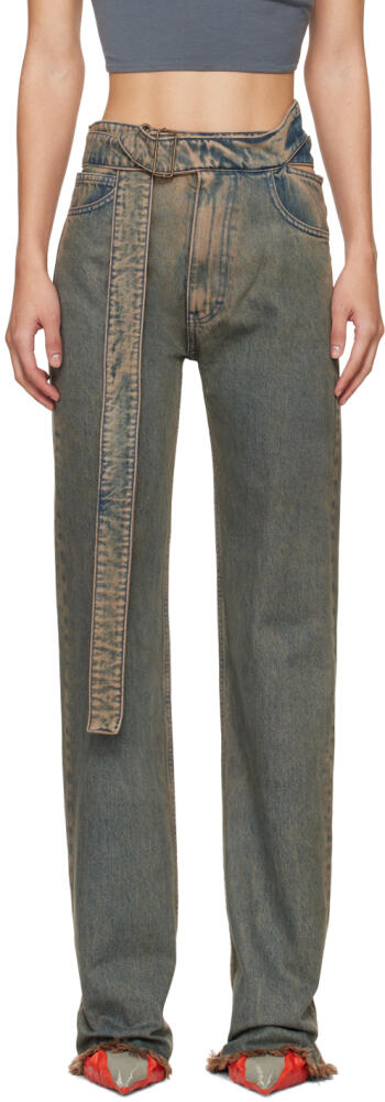 Jade Cropper Gray Wrap Belt Jeans Cover