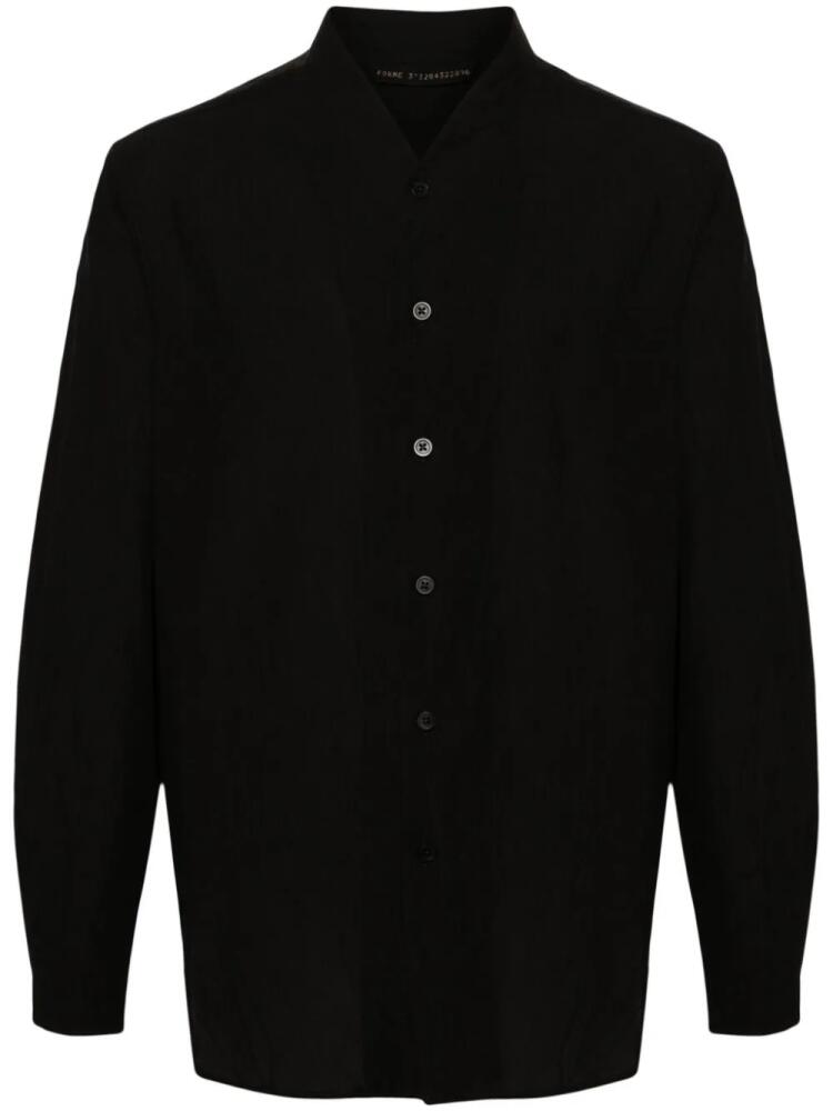 Forme D'expression crinkled-finish cotton shirt - Black Cover