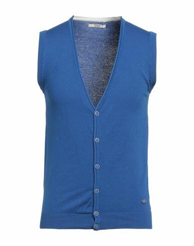 Gaudì Man Cardigan Blue Cotton, Polyamide Cover