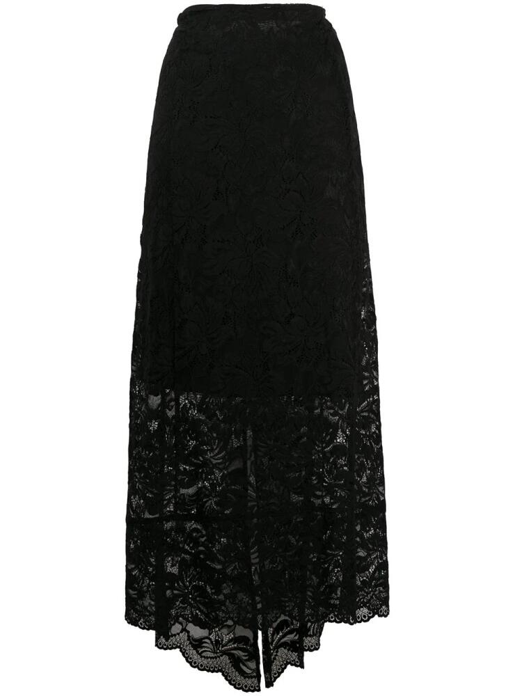 Rabanne split-hem lace midi skirt - Black Cover