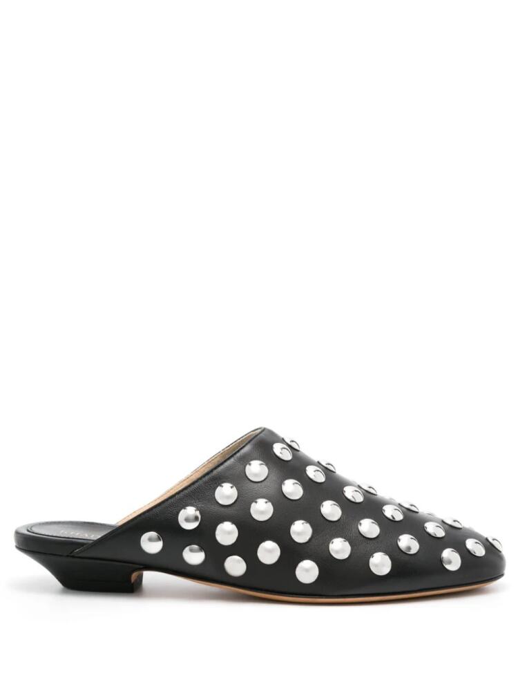 KHAITE Otto studded leather slippers - Black Cover