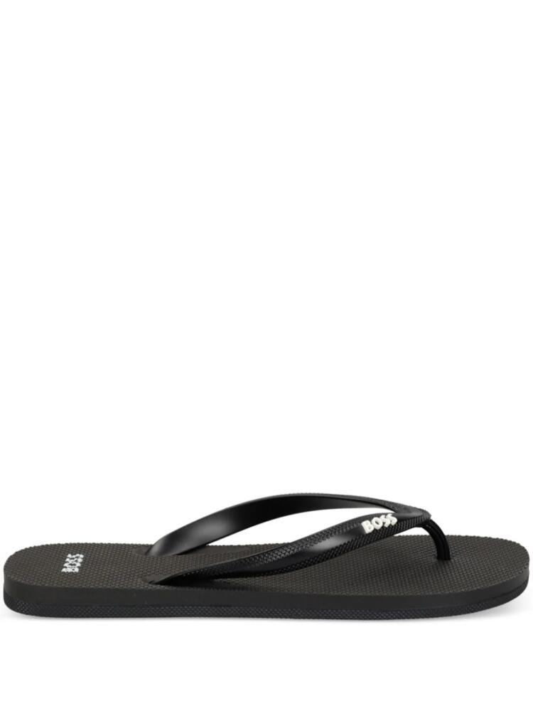 BOSS logo-embossed flip-flops - Black Cover