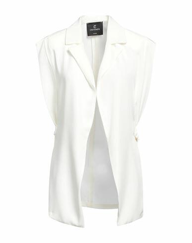 Cristinaeffe Woman Blazer White Polyester, Elastane Cover